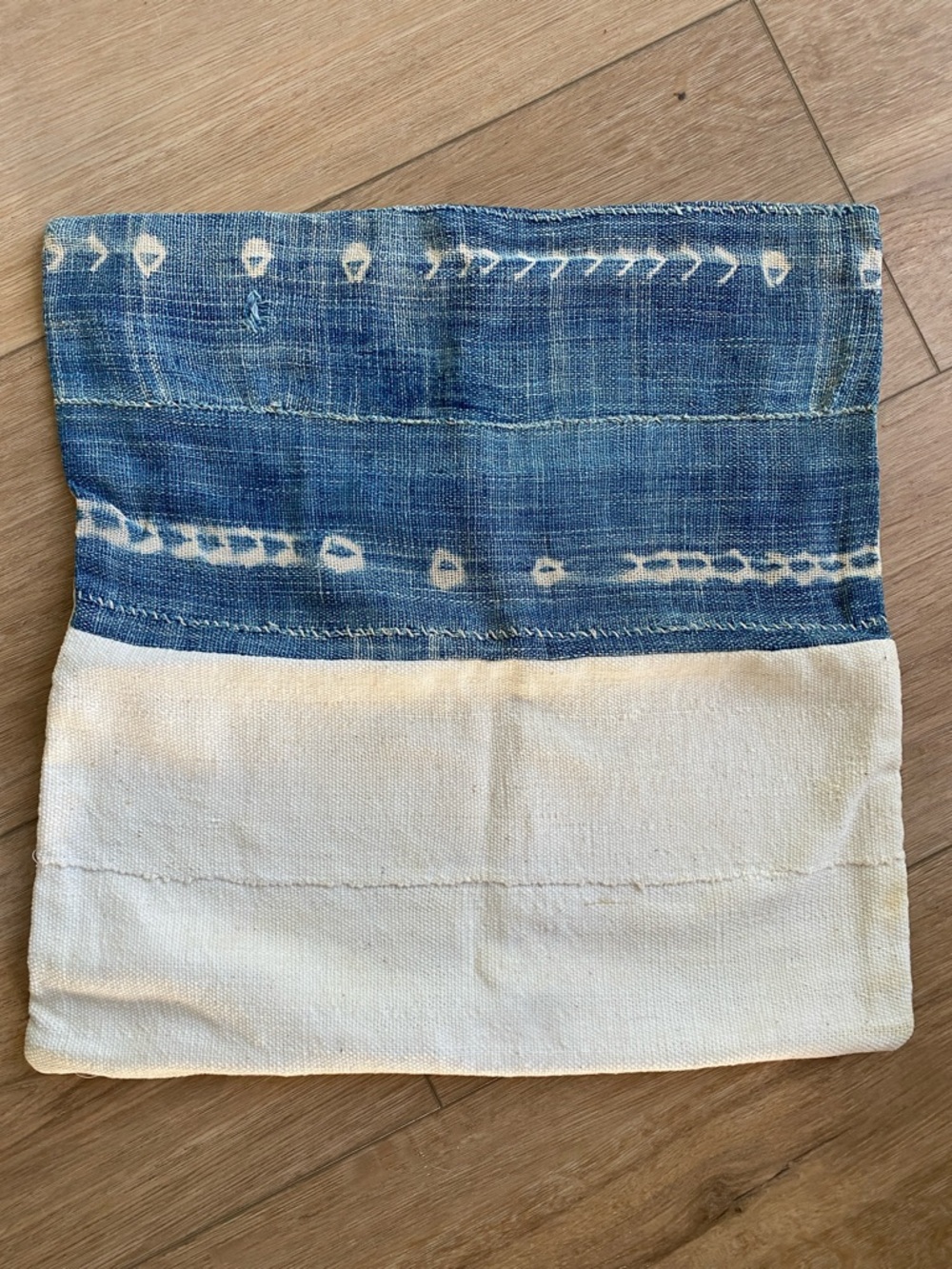 Indigo Dyed Blue & Cream Mudcloth Pillow Cover